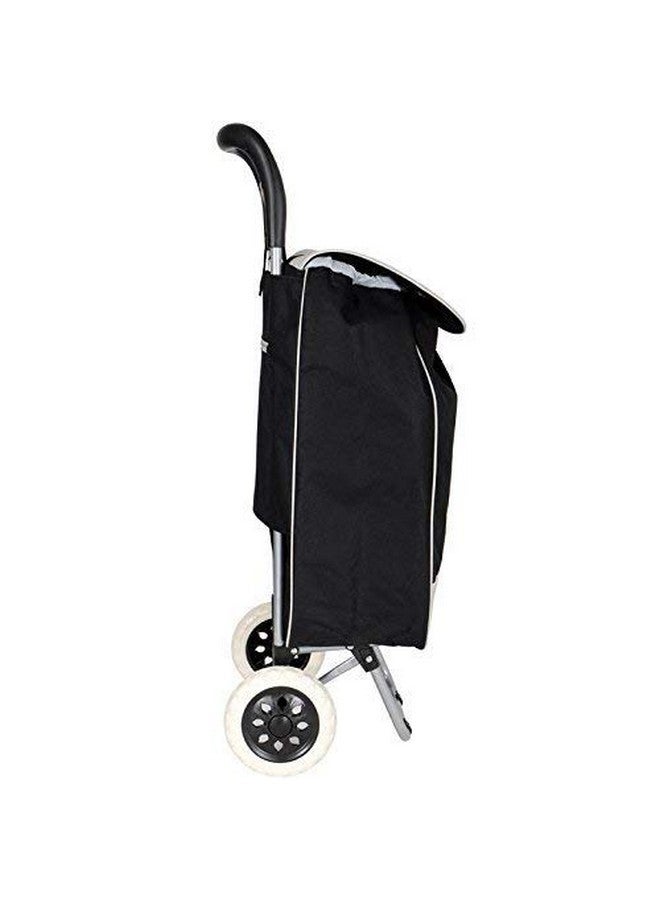 KRISHYAM Foldable Shopping Trolley Cart with Wheels and Removable Bag (2 Wheel Black) - Image 2