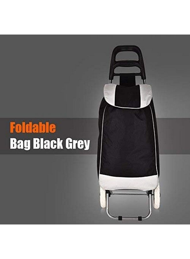 KRISHYAM Foldable Shopping Trolley Cart with Wheels and Removable Bag (2 Wheel Black) - Image 4