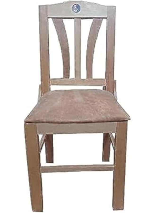 كرسي طعام مفرد بتنجيد بيج فاخر (1 قطعة) - إطار خشبي تقليدي/كلاسيكي - جودة عالية وتصميم أنيق - مريح ومتين