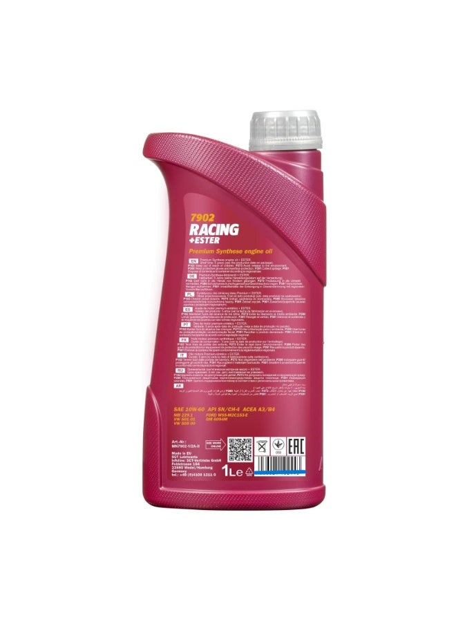 MANNOL Racing Ester 10W 60 Engine Oil by MANNOL 7902 Premium Bi Synthetic Motor Oil for Sports and Racing Cars, Car Oil API SN, ACEA A3/B4, 1L - Image 2
