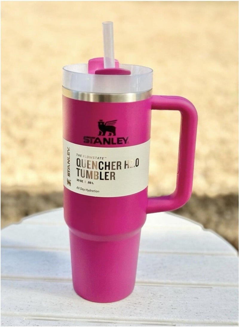 Stanley Quencher H2.0 FlowState™ 40oz Vacuum Insulated Stainless Steel Tumbler – Fuchsia 2.0 | With 3-Position Leak-Resistant Lid & Reusable Straw | Keeps Drinks Cold for 40 Hours or Hot for 7 | BPA-Free, Dishwasher Safe, Eco-Friendly Travel Mug for Coffee, Water, Tea & Smoothies - Image 2