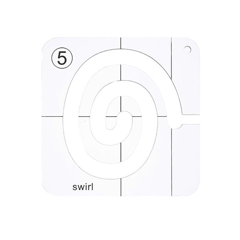 Bequilter Free Motion Quilting Template Q5 Series for Domestic Sewing Machine Rulers (Swirl) - Image 3