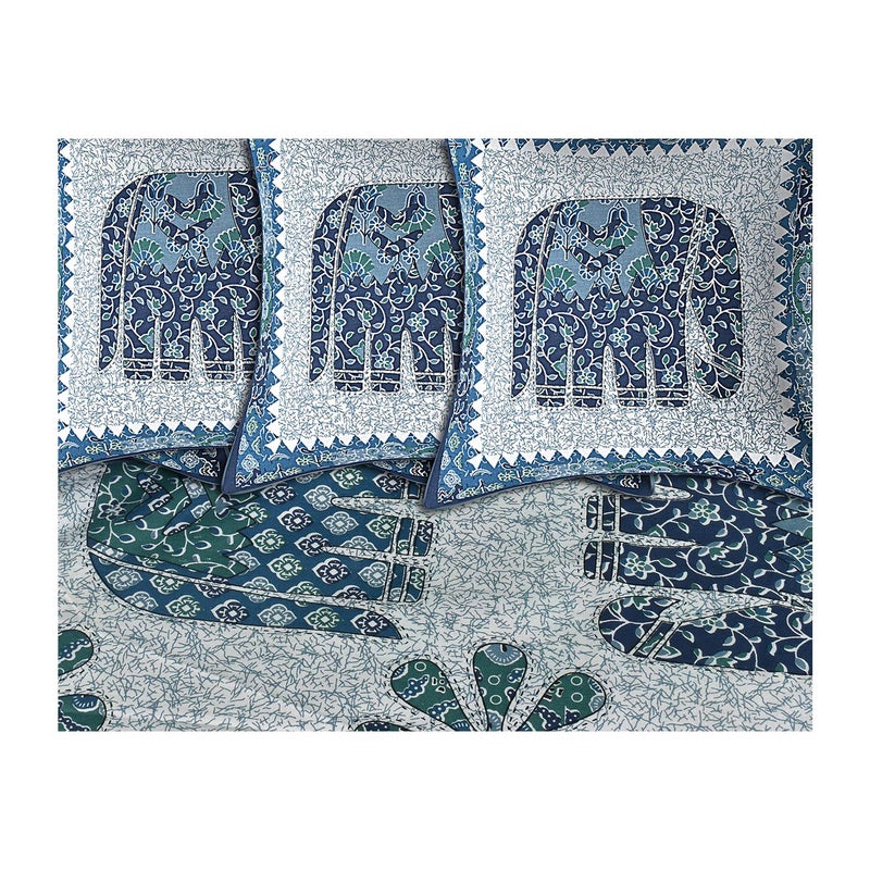 SkyKross - Everyday A New Thing SkyKross Everyday A New Thing Barmeri Special Hathi Pure Soft Cotton Diwan Cover Set 8 Pcs Set 5 Cushion Cover2 Bolster Cover1 Bedsheet DARKBLUE - Image 5