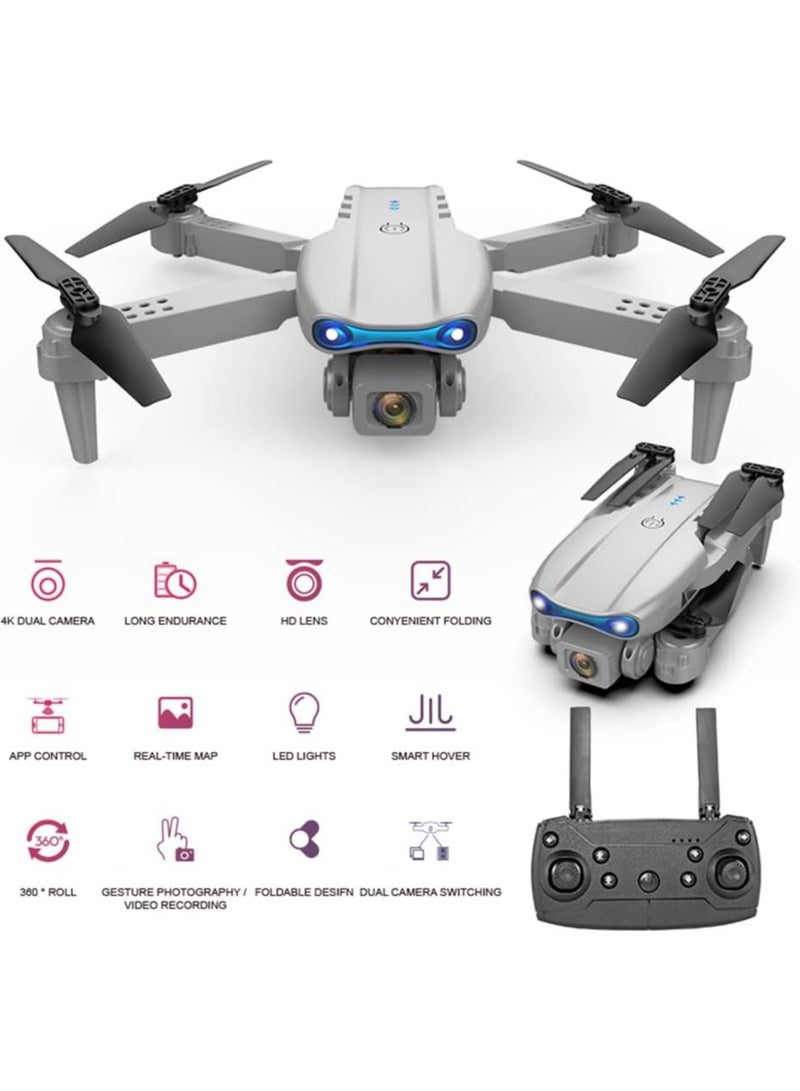 RC Drone with 4K Dual Camera Mini Drone Grey - Image 2