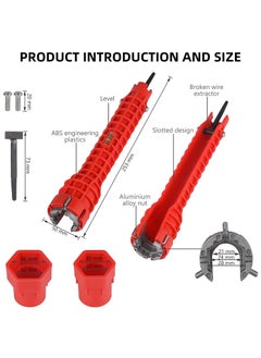 XiuWoo 8-in-1 Multi-Functional Plumbing Wrench Tool for Faucet, Sink, Toilet, Bathroom & Kitchen Installation/Repair-Duty Water Pipe Spanner for DIY  - Image 2