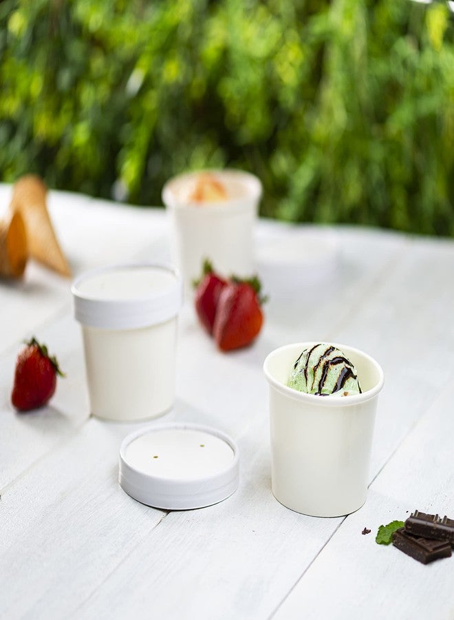 GUSTO [8 oz. - 50 Count White Paper Food Containers with Vented Lids - To Go Hot Soup Bowls, Disposable Ice Cream Cups, Ideal for Hot and Cold Foods - (Formerly Comfy Package) - Image 5