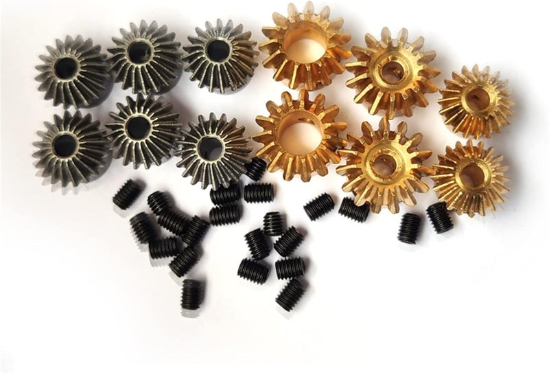 ترس سبور (Spur Gear)، مجموعة تروس بينيون (Pinion Gear Set)، ترس بينيون مائل (Pinion Gear Bevel Gear)، أبعاد: 0.4 متر، 0.5 متر، 0.8 متر، وحدة واحدة (Module 1)، عدد التروس: 15، عدد الأسنان: 20، زاوية الانحناء: 90 درجة، مادة التصنيع: نحاس أو فولاذ مقاوم للصدأ، قطر المحور: 0.8 متر، عدد التروس: 15، سمك الجدار: 6 مم - Image 4