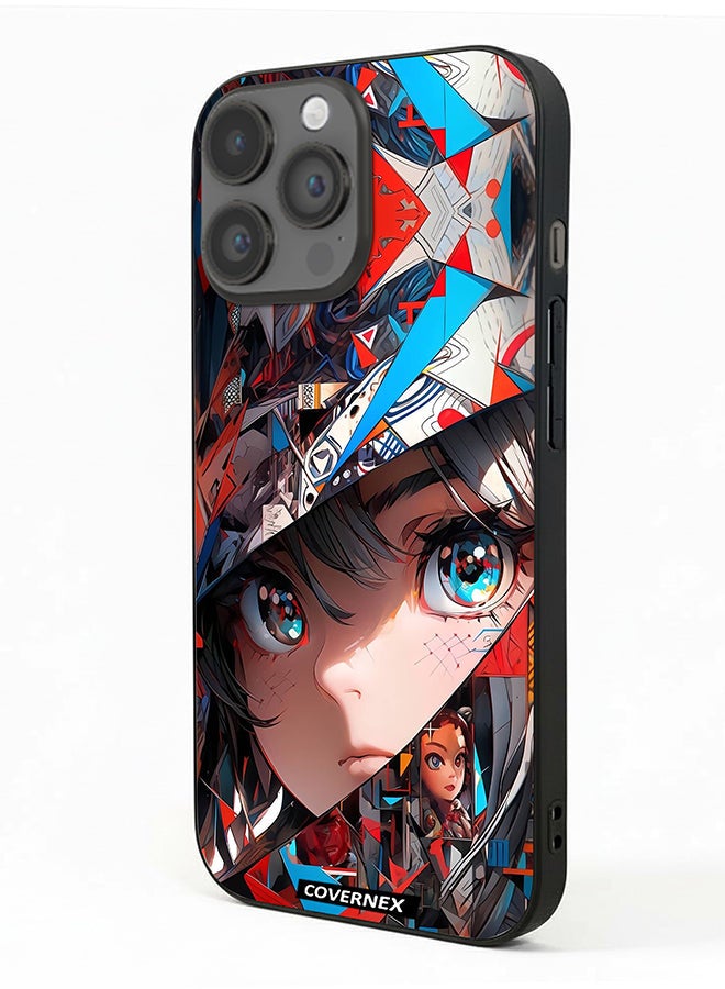 Covernex Apple iPhone 14 Pro Max Protective Case Cover Printed Featuring Abstract Collage Anime Eyes Graphic - Image 1
