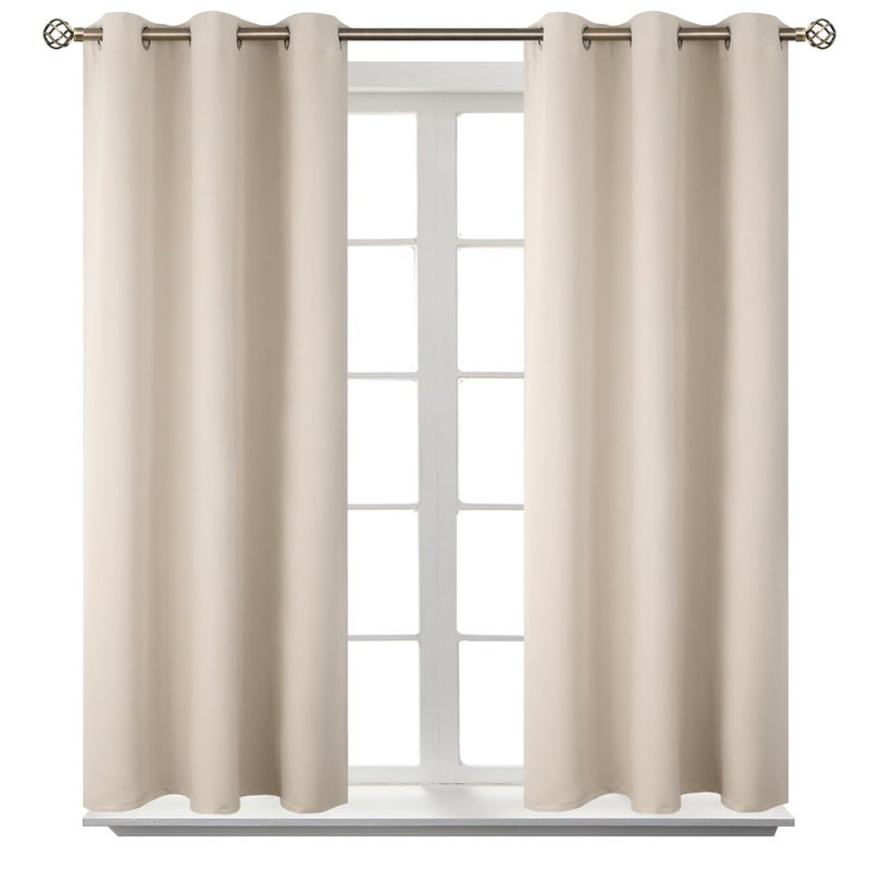 BGment Blackout Curtains - Grommet Thermal Insulated Room Darkening Bedroom and Living Room Curtains  Set of 2 Panels (42 x 84 Inch  Champagne) - Image 5