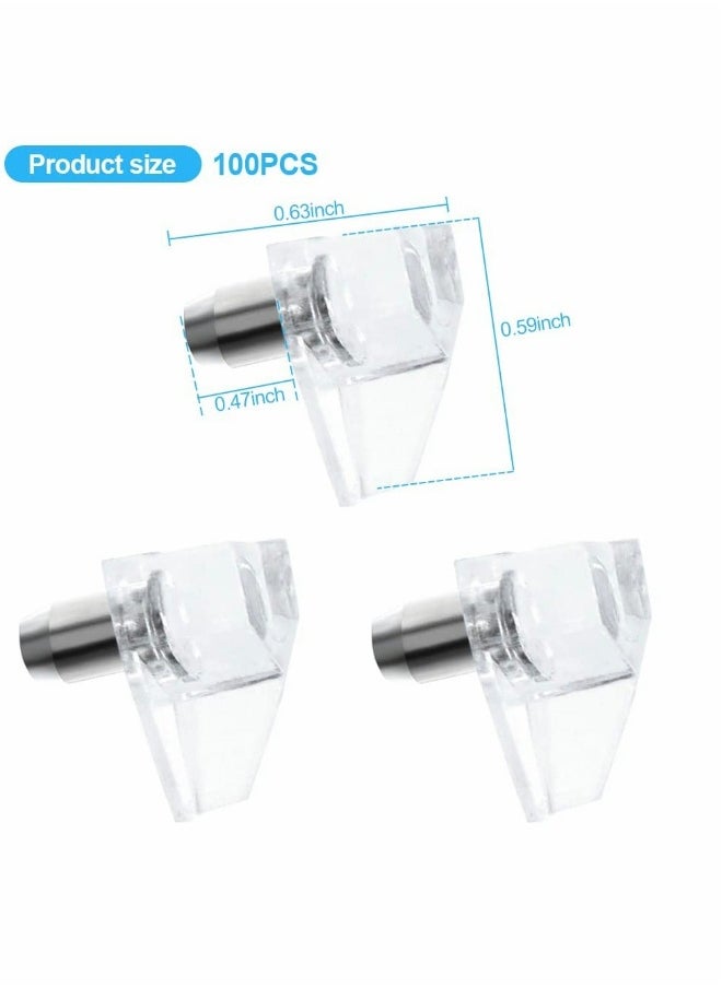 Generic Plastic Shelf Pins, 100 Pieces 5mm Clear Shelf Pegs for Shelves, Cabinet Support Replacement Pegs for Kitchen Furniture Book Shelves  - Image 4