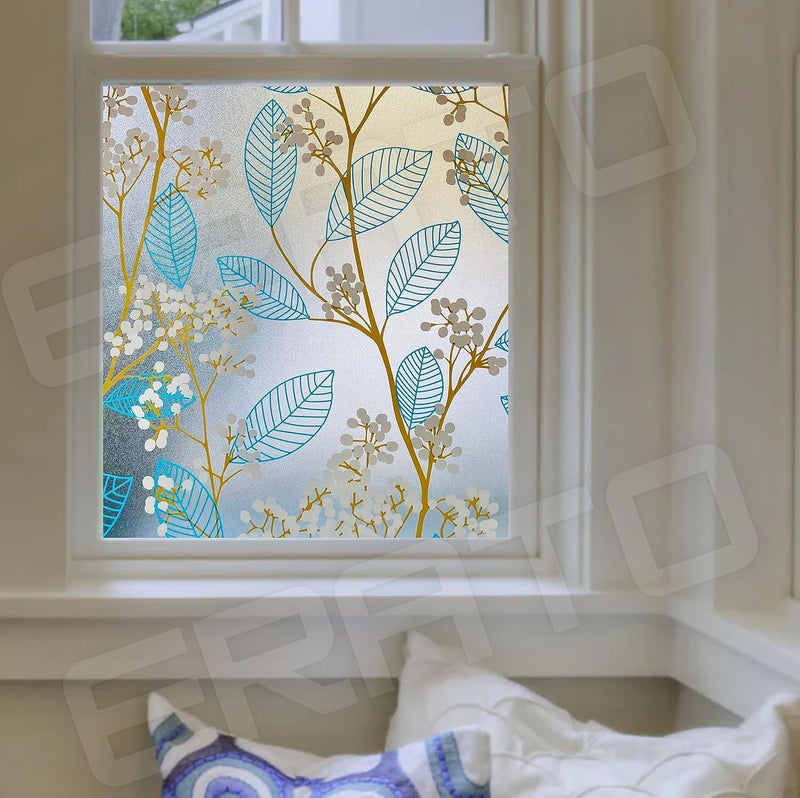 ERATO Decorative Window Frosted Film Self Adhesive Glass Window Film Frosted Sticker (24 x 96 inch, Decorative 01) - Image 2