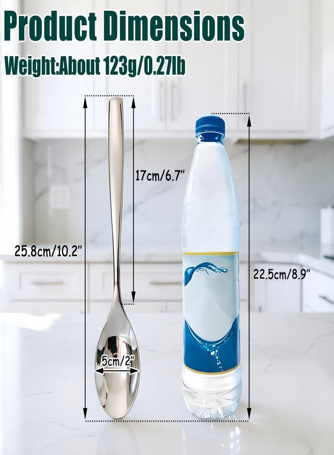 Wenkoni Serving Spoons,Thick Heavy 18/10 Stainless Steel Buffet Serving Spoons,Dishwasher Safe 10.2'' Pack of 2 - Image 2