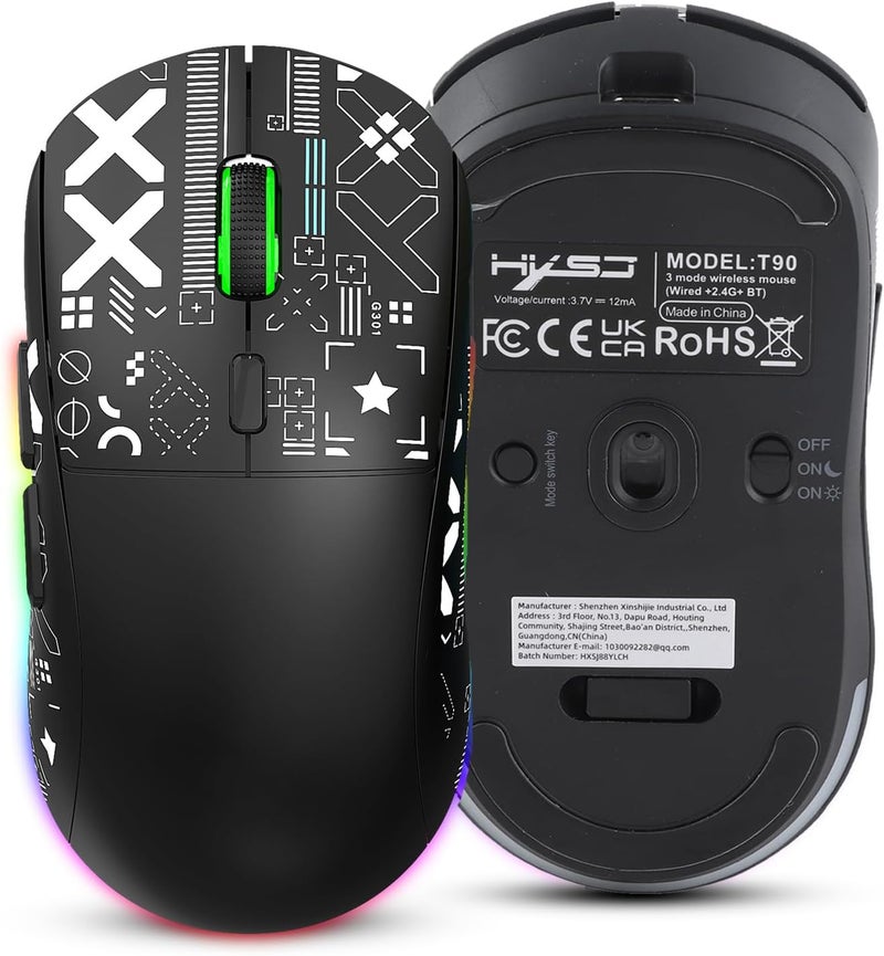 YUEHISY Wireless Gaming Mouse, RGB Light Wireless Mouse with USB Nano Receiver, Silent Click Gaming Mouse for Notebook,PC,Computer - Image 1
