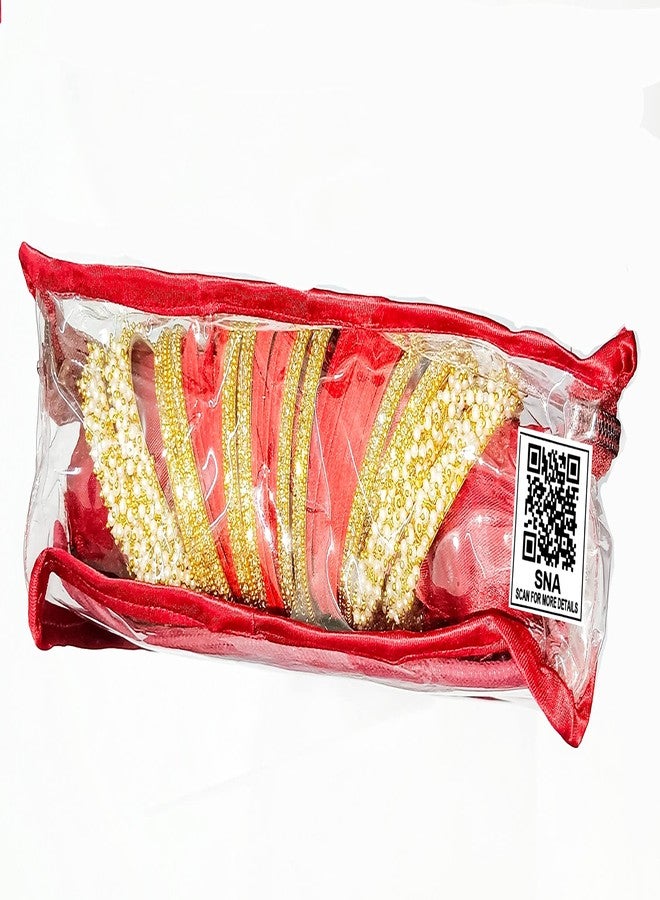 SNA حقيبة أساور ساتان من SNA بستة قضبان، حقيبة تخزين مجوهرات، منظم مجوهرات، حقيبة زينة - Image 4