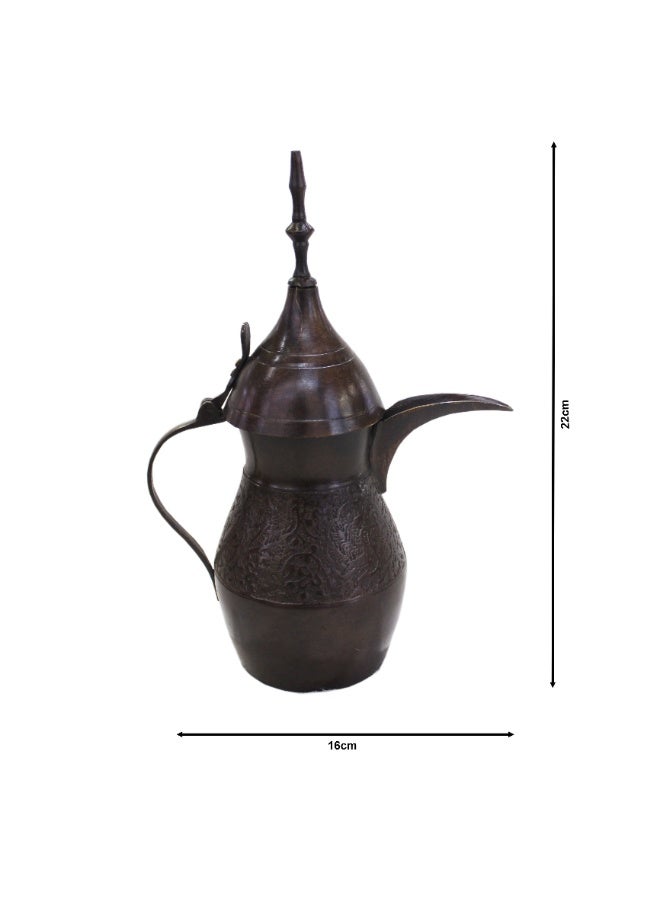 إبريق قهوة/دلة عربي عتيق الطراز، مصنوع من النحاس المنحوت بدقة | DLHH5B - Image 3