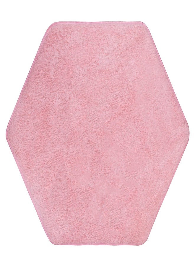 WESTLINK Hexagon Rug Pad Mat for Kids Playhouse Play Tent Soft Coral Pink - Image 1