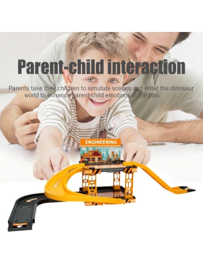 مجموعة سيارات مسار تجميع DIY، مواقف سيارات هندسية، تفاعل بين الوالدين والطفل، ألعاب سيارات مسار بناء، لعبة مغامرات المدينة مع 4 سيارات والعديد من الملحقات، سيارة قطار أحجية الجاذبية، ألعاب تعليمية لمرحلة ما قبل المدرسة للأطفال من 4 إلى 6 سنوات. - Image 3