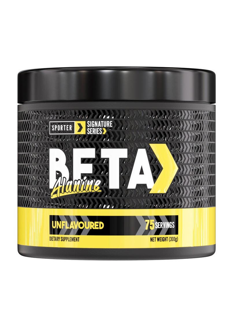 SPORTER Sporter Beta Alanine – 300g | 4000mg Per Serving | Unflavoured | Boosts Endurance & Strength | Reduces Fatigue | 75 Servings  - Image 1