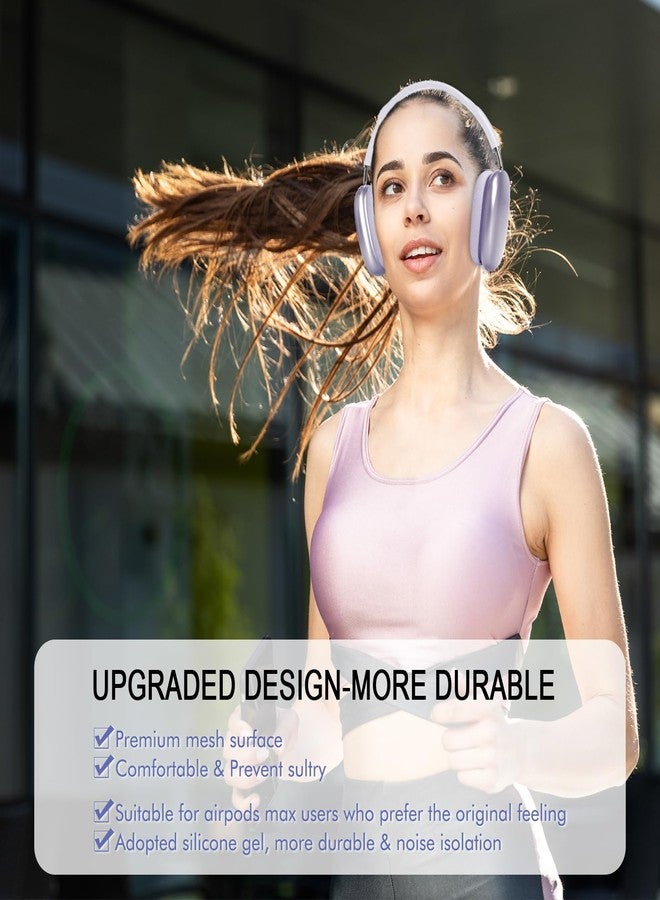 G GVOEARS وسائد أذن لسماعات AirPods Max 2024، وسائد أذن بديلة من قماش شبكي مع مغناطيس قوي لسماعات Apple 2.0 فوق الأذن، أكواب أذن مطورة (بنفسجي) - Image 5