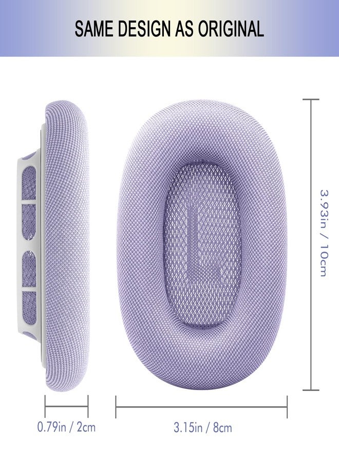 G GVOEARS وسائد أذن لسماعات AirPods Max 2024، وسائد أذن بديلة من قماش شبكي مع مغناطيس قوي لسماعات Apple 2.0 فوق الأذن، أكواب أذن مطورة (بنفسجي) - Image 3