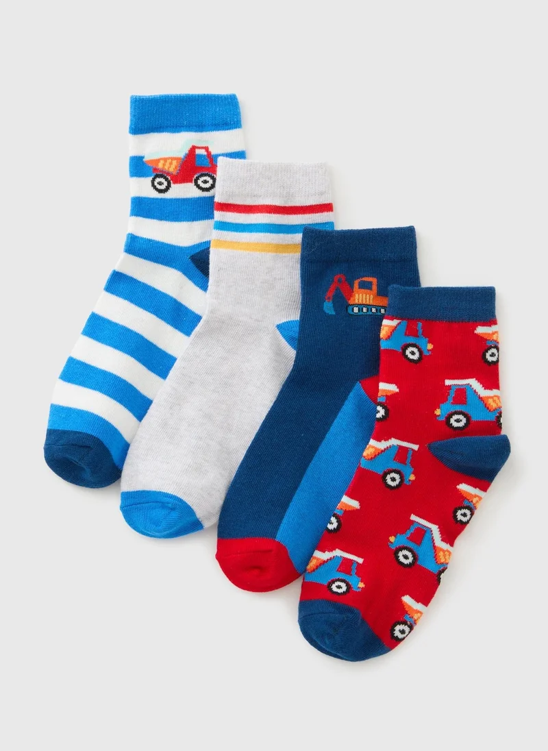 Matalan 5 Pack Blue Transport Socks