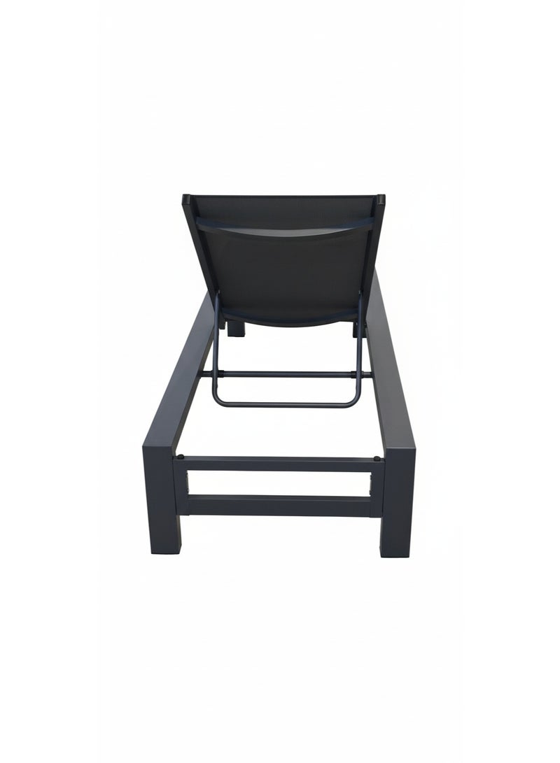 MEGA CART Outdoor Sun Lounger, Quick-Dry Mesh Top, Adjustable Backrest, Dark Gray - Image 5