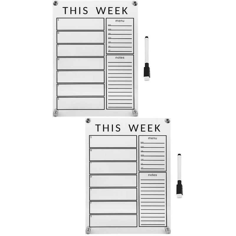 2 Sets Erasable Weekly Message Board Weekly Planning Board Memo Board for Home - Image 1