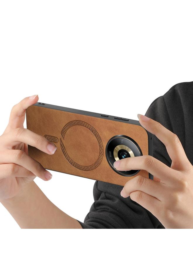 erorex Case For Realme 13 Pro 5G Retro MagSafe Magnetic PU Back Cover Phone Case - Image 3