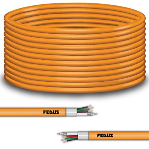 FEDUS 90 Meter 23AWG Pure Copper 3+1 CCTV Camera Coaxial Cable For High-Speed Audio Video Signal BNC Video & Power Cord With Breading Alloy Positive Negative Mic Earth Wire for all Security Camera DVR - Image 1