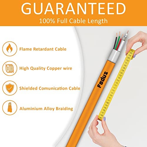 FEDUS 90 Meter 23AWG Pure Copper 3+1 CCTV Camera Coaxial Cable For High-Speed Audio Video Signal BNC Video & Power Cord With Breading Alloy Positive Negative Mic Earth Wire for all Security Camera DVR - Image 5