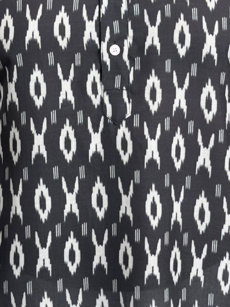 VASTRAMAY Men's Black Linen Kurta - Image 5