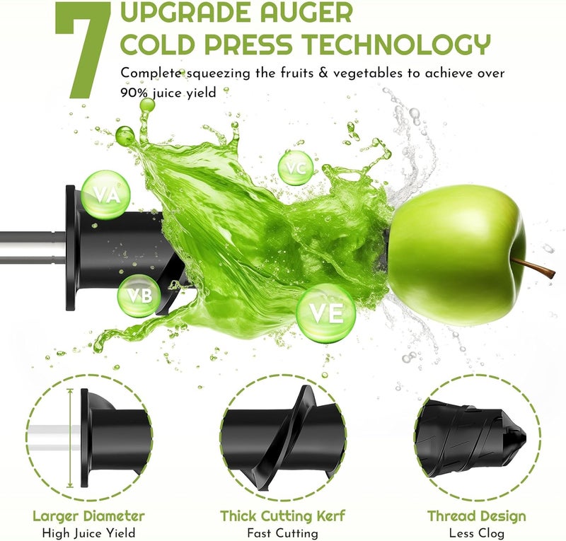 InnoMoon Masticating Juicer Attachment for KitchenAid Stand Mixer, Cold Press Juicer for KitchenAid Mixer Attachments with Dual Feed Chute, Slow Juicer Machine for Vegetables & Fruits by - Image 5