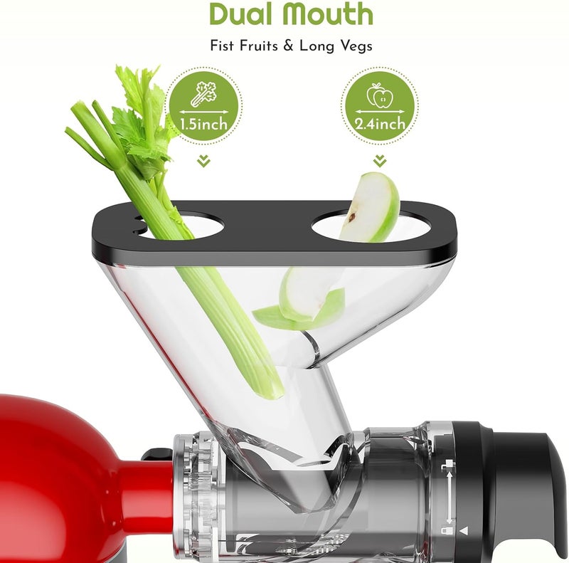 InnoMoon Masticating Juicer Attachment for KitchenAid Stand Mixer, Cold Press Juicer for KitchenAid Mixer Attachments with Dual Feed Chute, Slow Juicer Machine for Vegetables & Fruits by - Image 3