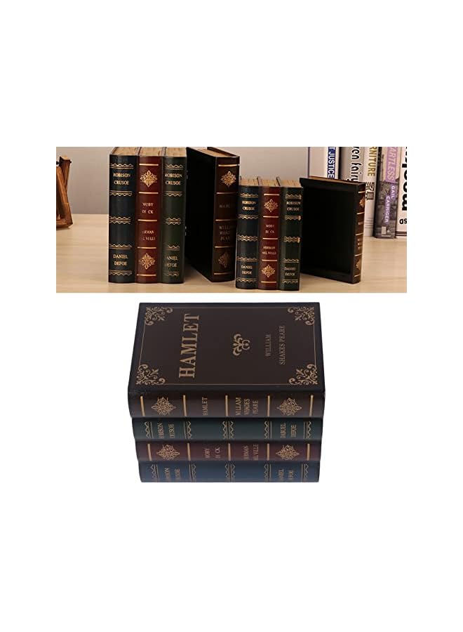 The Bros صندوق كتاب زخرفي، صندوق تخزين على شكل كتاب عتيق، صندوق تخزين على شكل كتاب من لوح كثيف، وظيفة تخزين، زينة مكتبية، منزلية (صغير) - Image 4