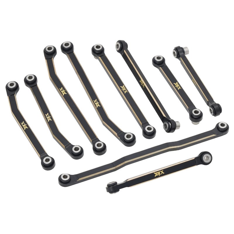 DJX CNC Machine Brass High Clearance Chassis Steering Links Set 10pcs Set for 118 RC Crawler Car HPI Venture18 Upgrades Parts - Image 3