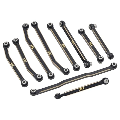 DJX CNC Machine Brass High Clearance Chassis Steering Links Set 10pcs Set for 118 RC Crawler Car HPI Venture18 Upgrades Parts - Image 1