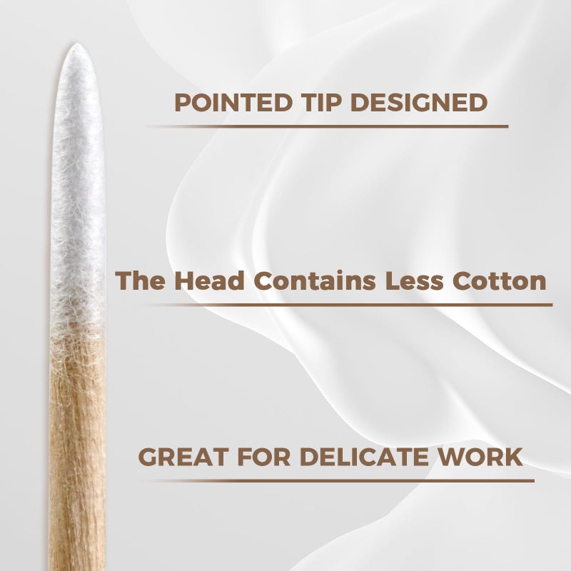Boesma 200Pcs Pointed Cotton Swabs - Precision Microblading Cotton Swabs with Wooden Sticks, for Makeup, Cleaning Nail Polish, Eyebrow, Tattoo Permanent Supplies, Craft - Image 2
