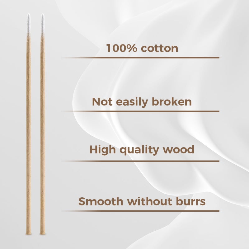 Boesma 200Pcs Pointed Cotton Swabs - Precision Microblading Cotton Swabs with Wooden Sticks, for Makeup, Cleaning Nail Polish, Eyebrow, Tattoo Permanent Supplies, Craft - Image 4