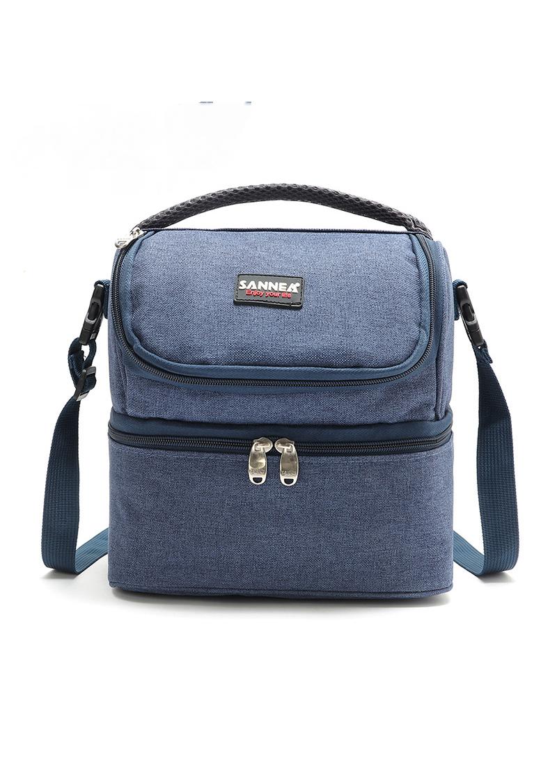 SANNE Thermal Insulated Lunch Bag Handheld Double-Layer Picnic Bag - Image 1