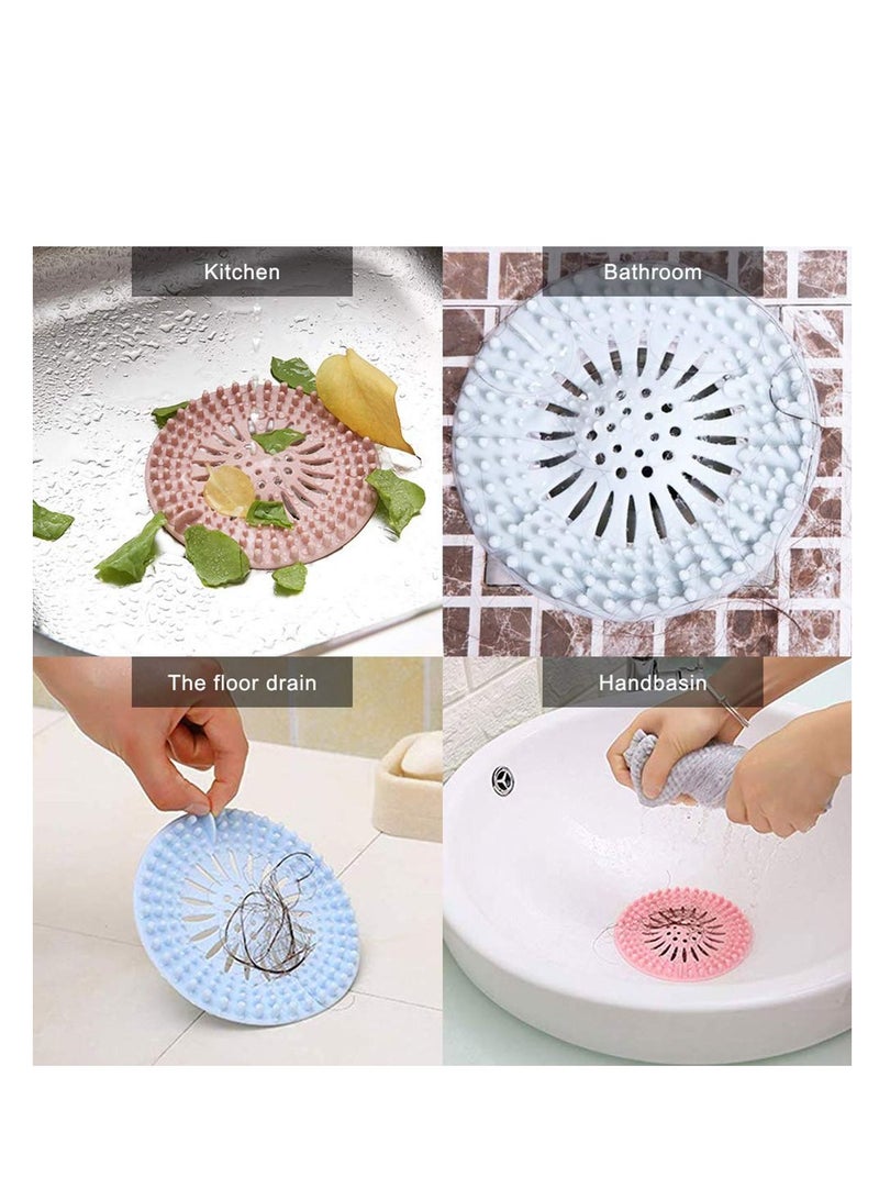 NIBEMINENT Hair Catcher Durable Silicone Stopper Shower Drain Covers Easy to Install and Clean Suit for Bathroom Bathtub Kitchen 5 Pack - Image 5