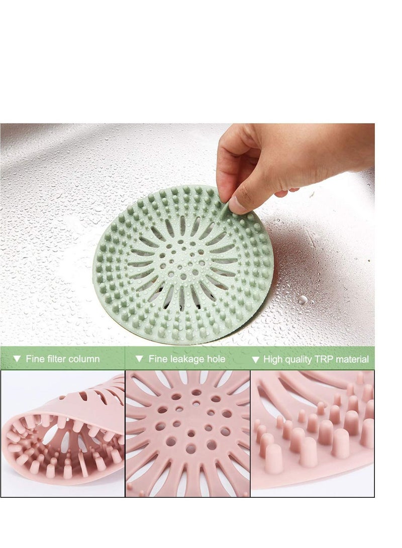 NIBEMINENT Hair Catcher Durable Silicone Stopper Shower Drain Covers Easy to Install and Clean Suit for Bathroom Bathtub Kitchen 5 Pack - Image 4