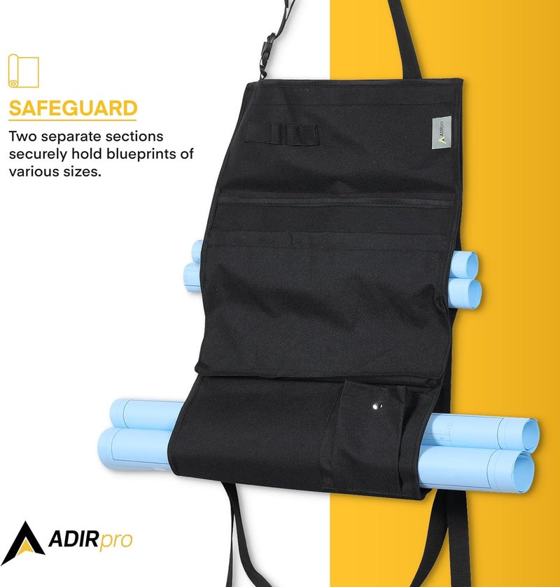 Adir Corp. Blueprints Car Holder - Plans Holder for Trucks and Cars with Multiple Slots and Front Zippered Pocket - Image 3