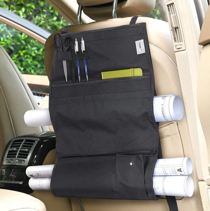 Adir Corp. Blueprints Car Holder - Plans Holder for Trucks and Cars with Multiple Slots and Front Zippered Pocket - Image 1