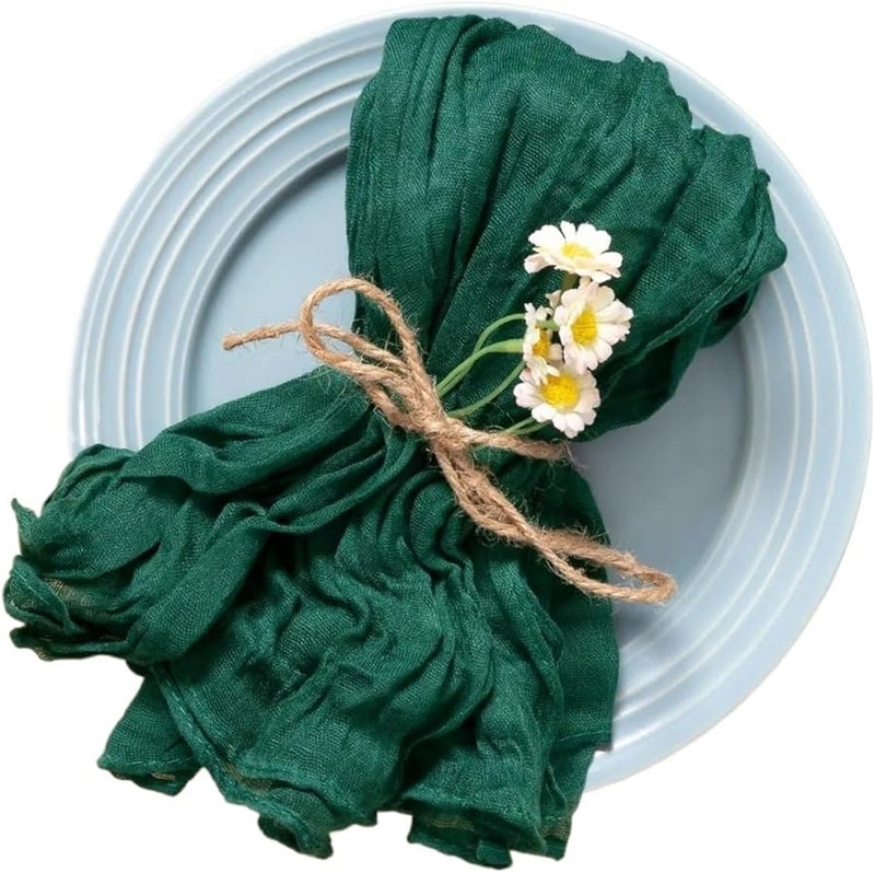 Sage Green Cheesecloth Napkins 6pcs Table Placemats For Dining Wedding Party - Image 2