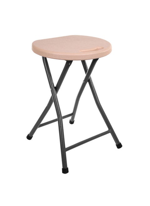 Round Plastic Foldable Stool Metal Frame 32Lx71H, Pink.