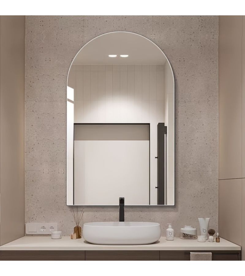 Acrylic HD Arched Mirror 30x50cm Scratch Resistant Self Adhesive Lightweight For Bathroom Vanity Wardrobe Dressing Room - Image 1