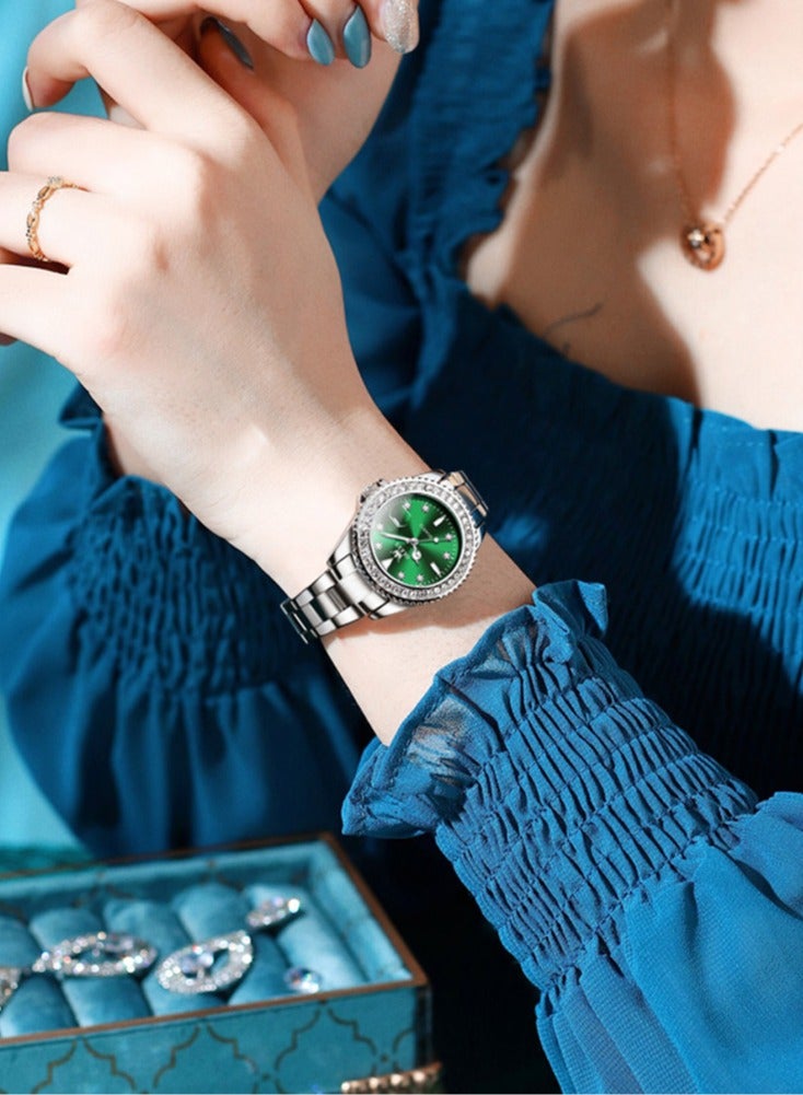 أوليفز ساعات نسائية كوارتز ستانلس ستيل مقاومة للماء أنالوج 34 مم فضية 9945 - Image 2