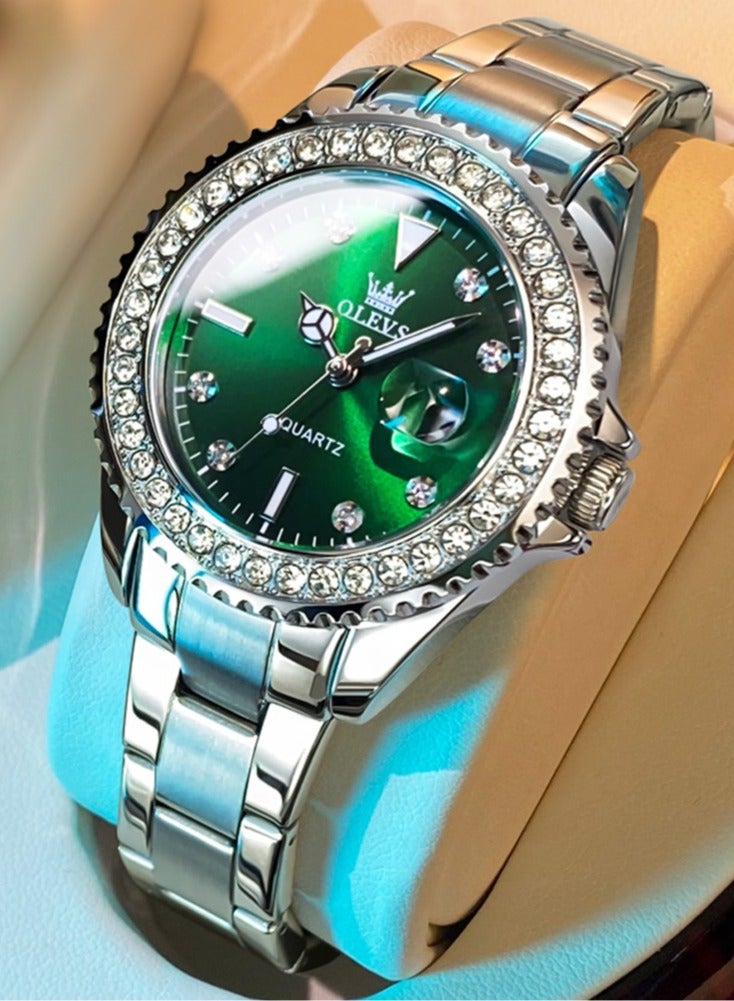 أوليفز ساعات نسائية كوارتز ستانلس ستيل مقاومة للماء أنالوج 34 مم فضية 9945 - Image 5