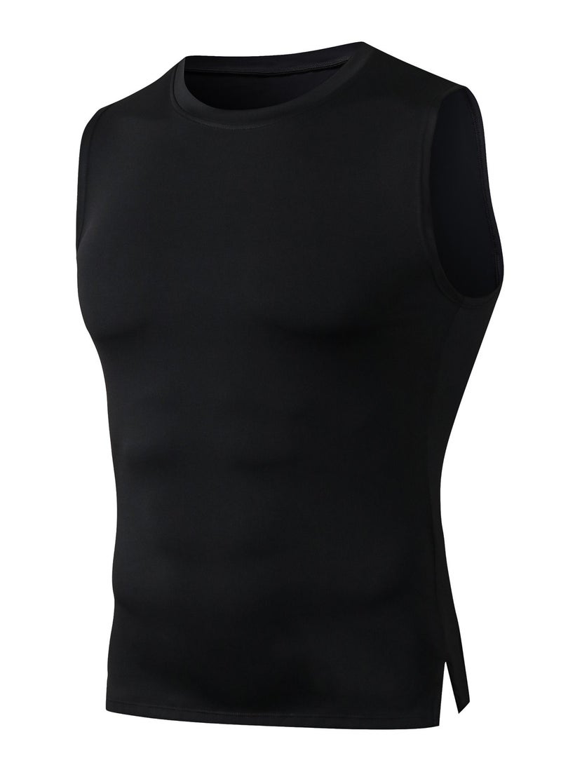 Loquat Men Quick Dry Breathable Elastic Vest Black  - Image 1