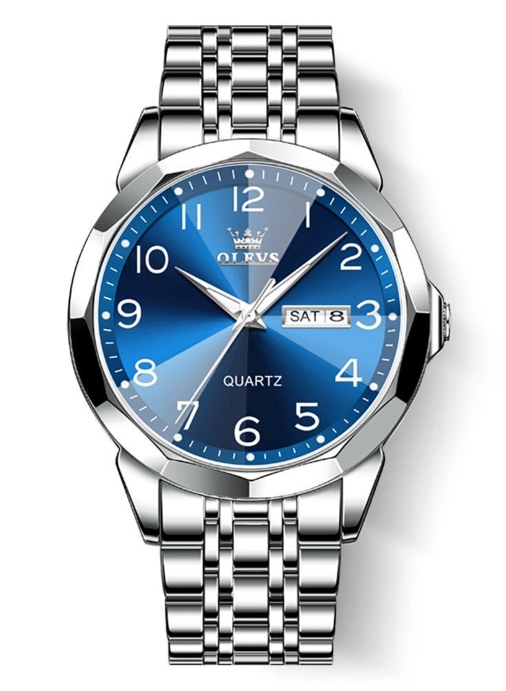 OLEVS Watch for Man Waterproof Men's Watches Digital Dial Quartz Watch for Man Luminous Stainless Steel Wristwatch Male Date Week - Image 3